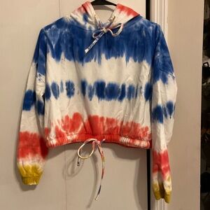 Beach Riot Cropped Multicolor Hooded Pullover XS